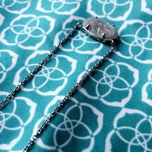 Kendra Scott Elisa Silver Pendant Iridescent Drusy